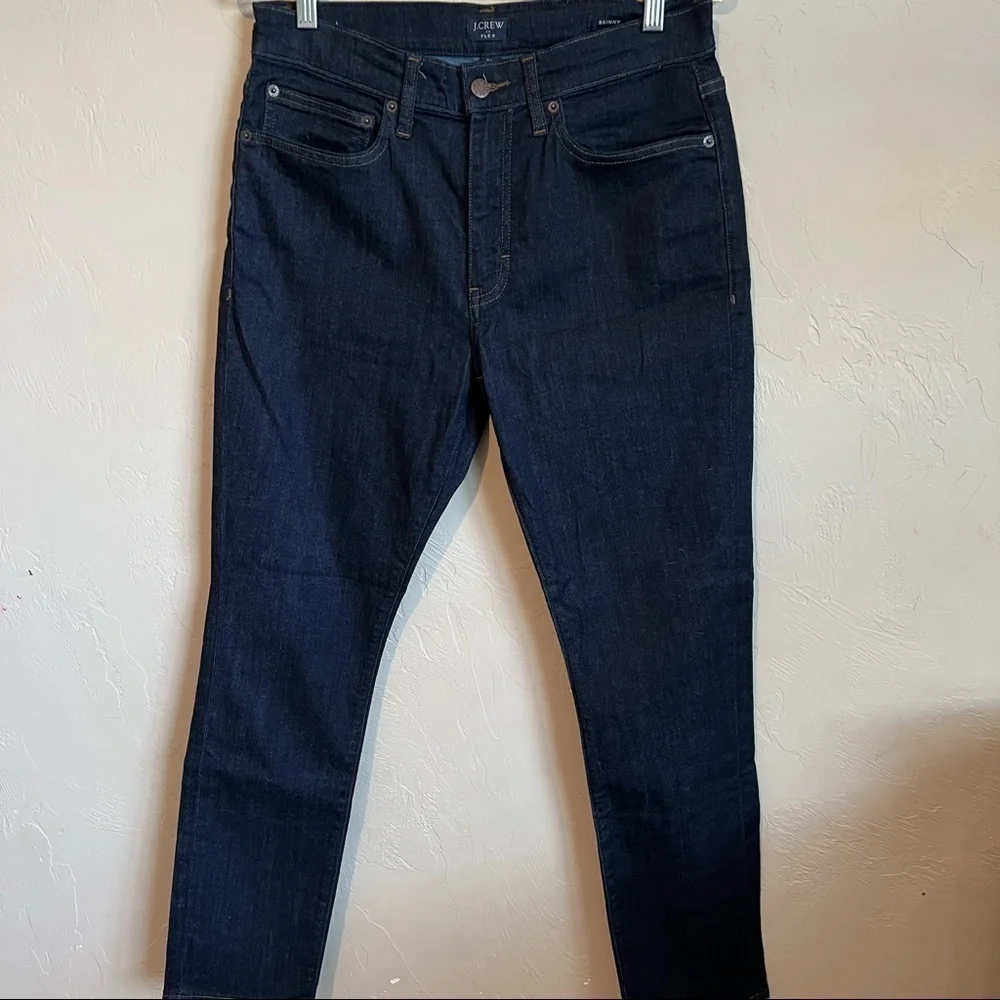 J. Crew Factory Mens‎ Dark Wash Flex Skinny Denim Jeans